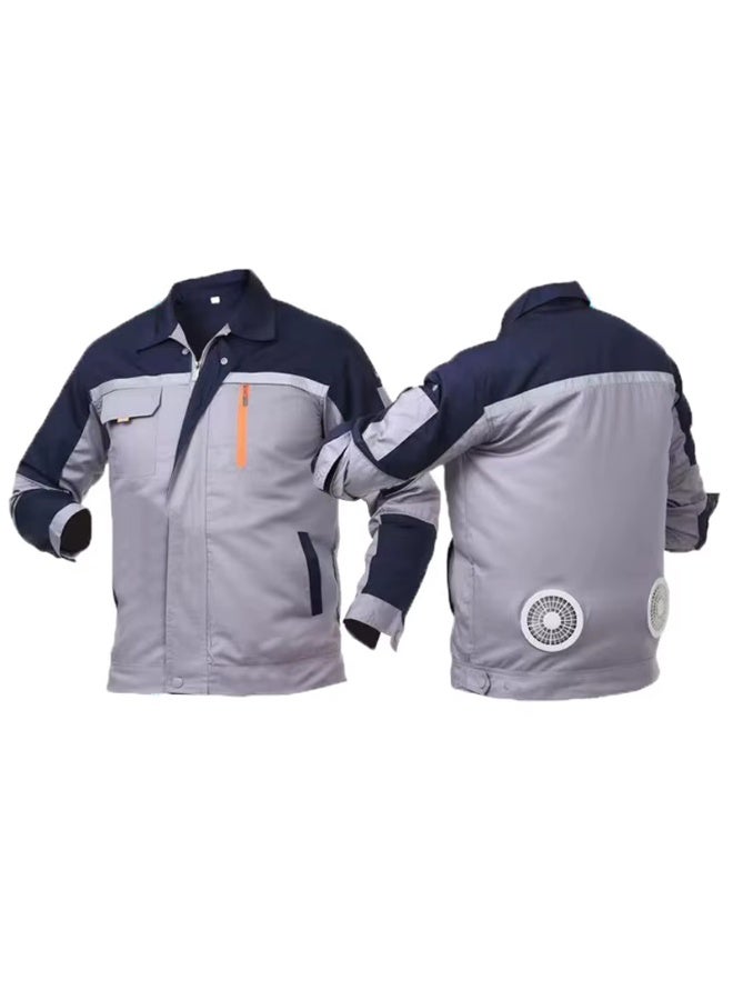 DubaiGallery Portable USB Rechargeable Cooling Fan Work Jacket for Outdoor Construction, Warehouse, Factory, Gardening and Industrial Workers with Dual Built-In Fans, Breathable Fabric, Lightweight Design, Comfortable Fit, Heat Relief, Durable Material, Multiple Pockets, Summer Workwear Protection - Image 1