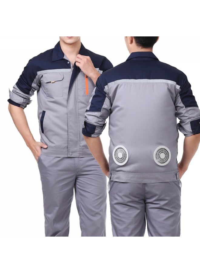 DubaiGallery Portable USB Rechargeable Cooling Fan Work Jacket for Outdoor Construction, Warehouse, Factory, Gardening and Industrial Workers with Dual Built-In Fans, Breathable Fabric, Lightweight Design, Comfortable Fit, Heat Relief, Durable Material, Multiple Pockets, Summer Workwear Protection - Image 2