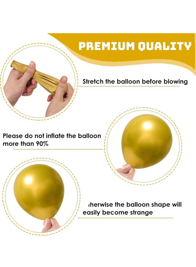 76 قطعة 12 بوصة الذهب الأبيض بالونات ورقية عدة للتخرج استحمام الطفل حفل زفاف وعيد ميلاد زينة - Image 5