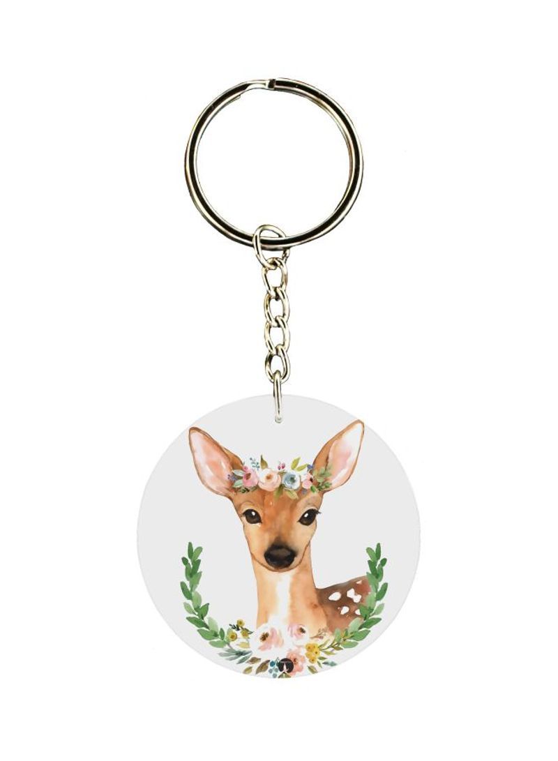 RKN Deer Themed Single Sided Keychain