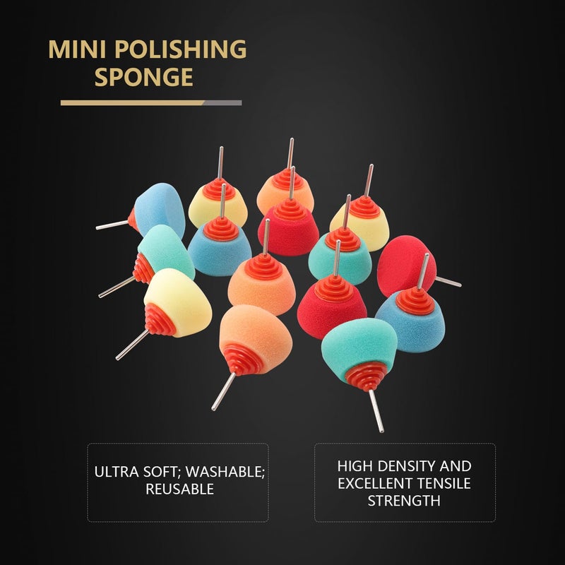 SPTA وسادات تلميع صغيرة، 15 قطعة وسادات تلميع فوم صغيرة لتفاصيل السيارات، وسادات تلميع تستخدم على المثاقب والأدوات الدوارة، لتلميع الشمع وتفاصيل المناطق الصغيرة، وتلميع الزجاجة. - Image 5