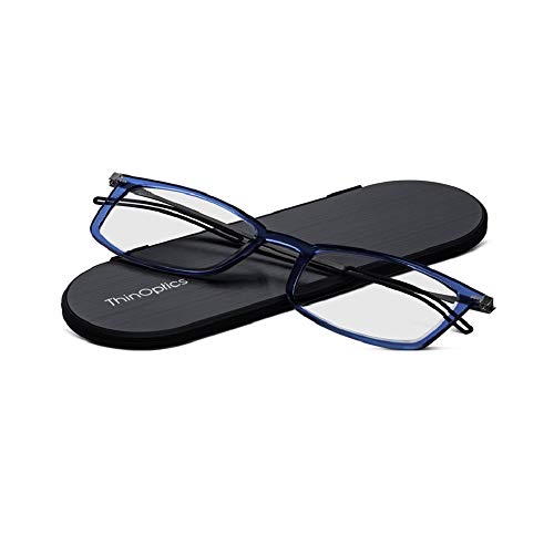 ThinOptics Unisex Adult Glasses Reading, Regular Case / Rectangle Blue, 2.50 US - Image 1