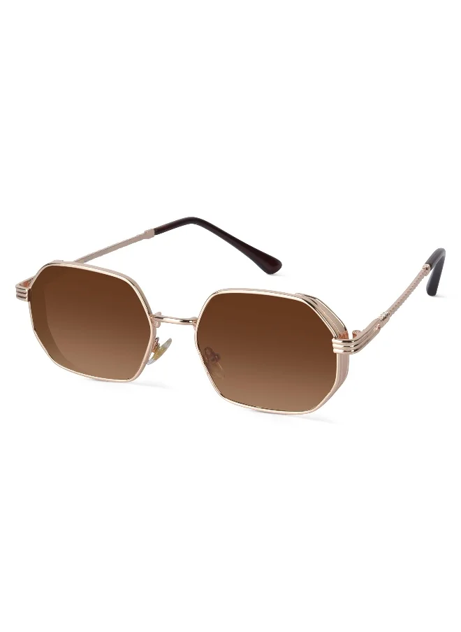 Woggles Ockhi Inspirit Brown Gradient Hexagonal Sunglasses