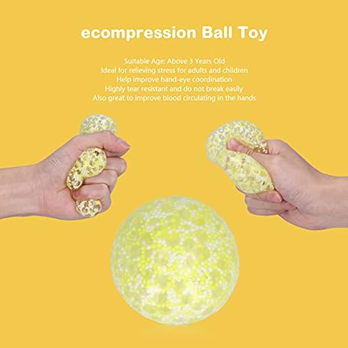 Cryfokt Stress Relief Squeeze Ball Tear Resistant Decompression Toy for Children Above 3 Years Old (Yellow) - Image 3
