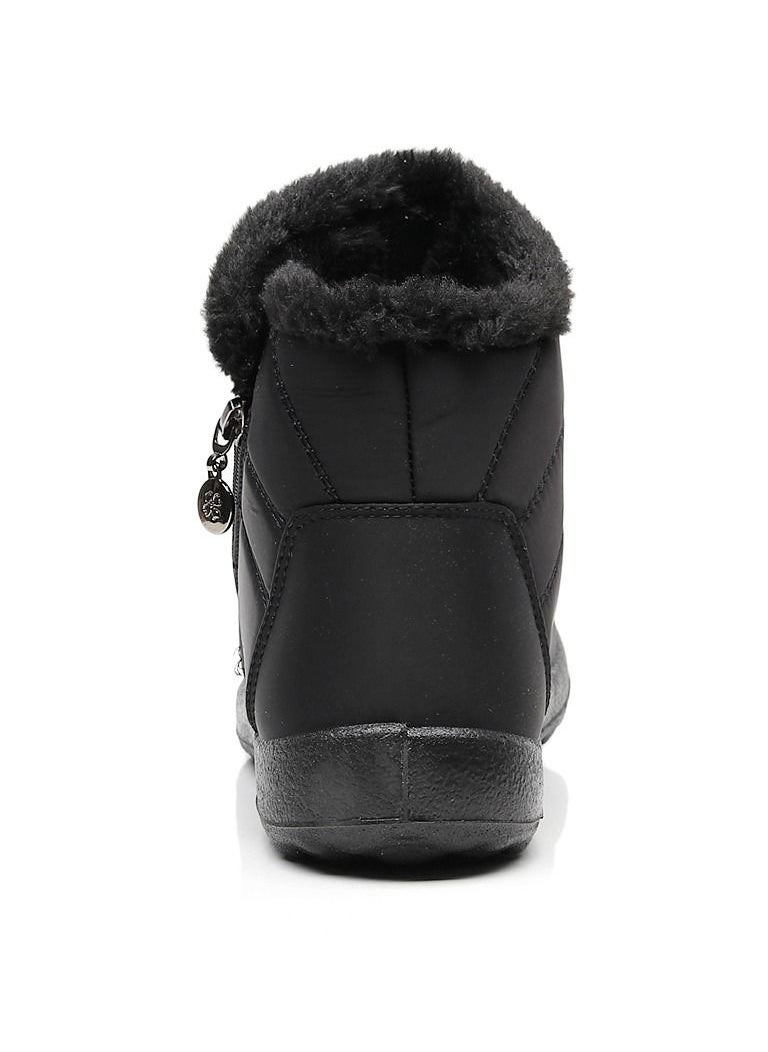 Loquat - Ankle Boots Thermal Waterproof Cotton Boots Black - Image 1