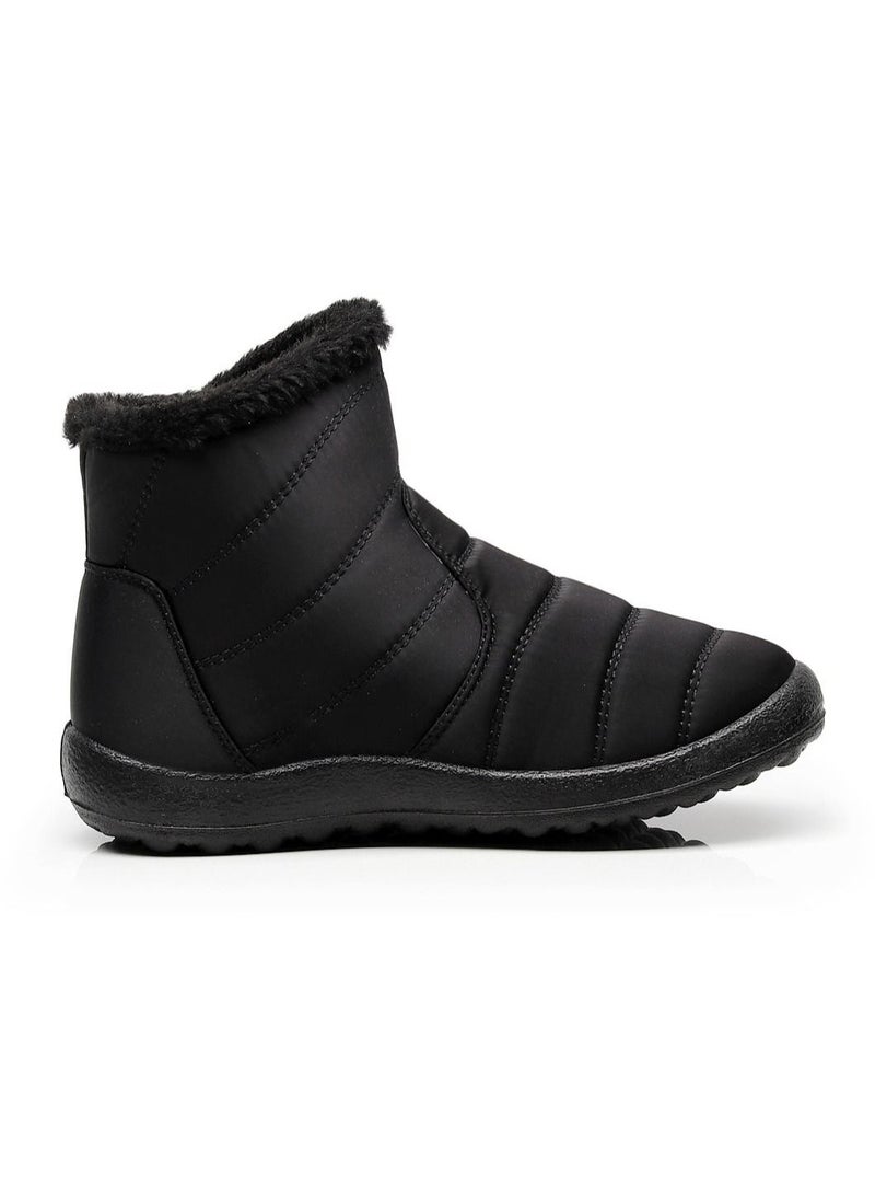 Loquat - Ankle Boots Thermal Waterproof Cotton Boots Black - Image 1