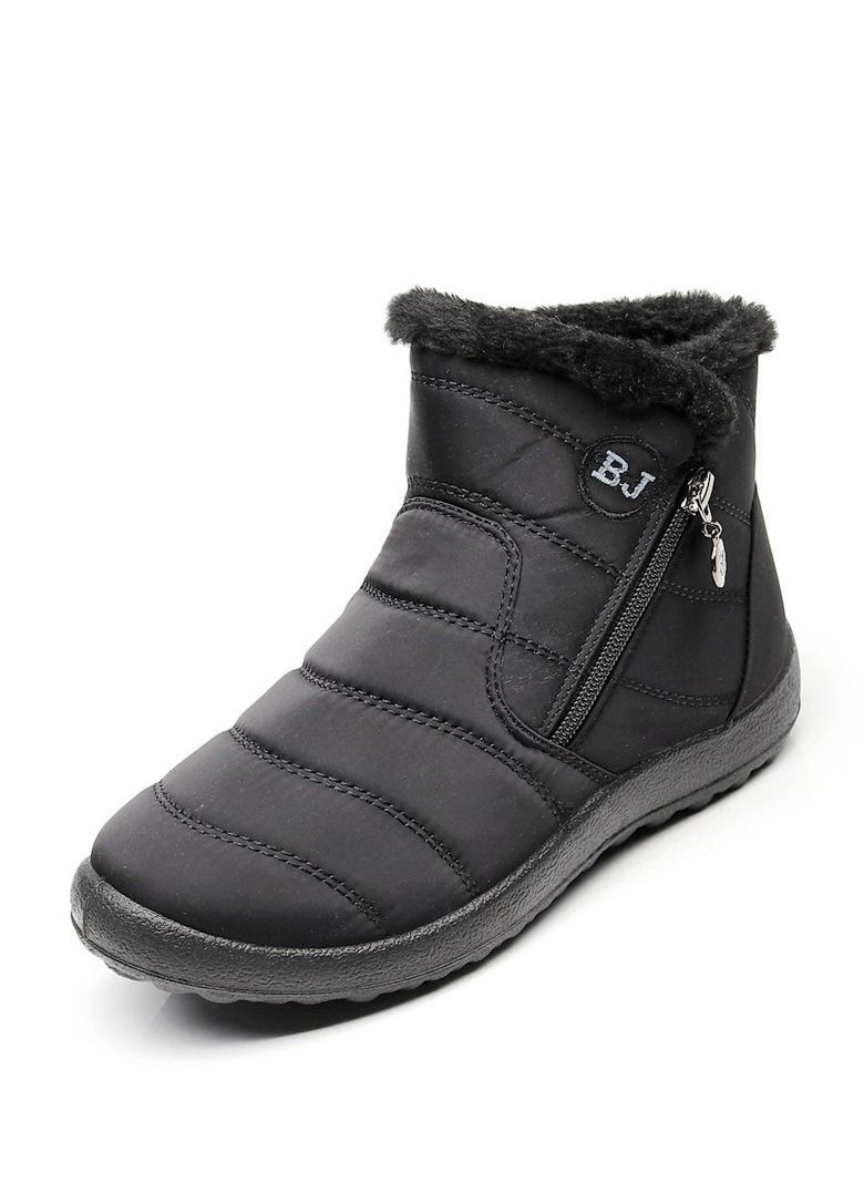 Loquat - Ankle Boots Thermal Waterproof Cotton Boots Black - Image 1