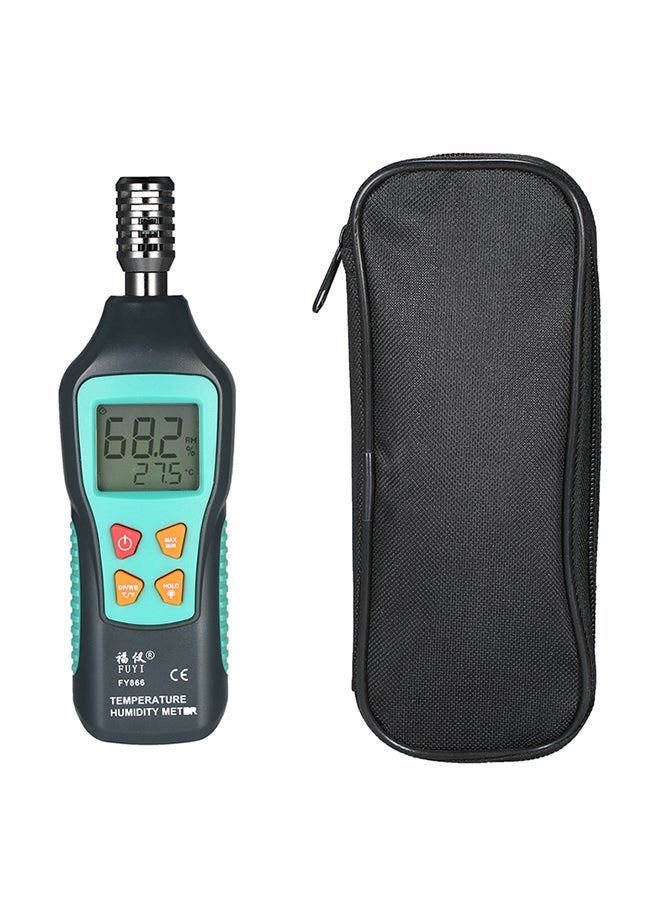 NIBEMINENT Digital LCD Temperature And Humidity Detector Meter Green/Black - Image 1