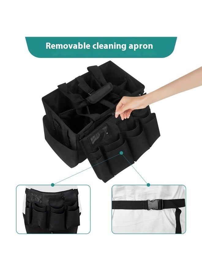 "Large Wearable Caddy Bag, Cleaning Supplies Organizer with Bottom Separation Plate, Black ﻿"  - Image 2