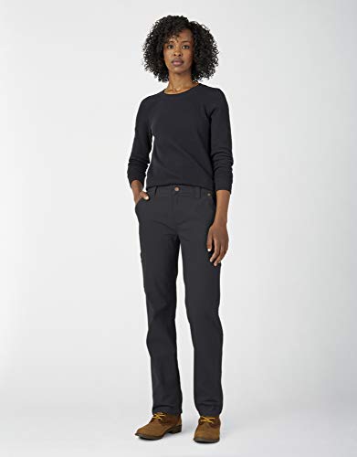 Dickies Women's Relaxed Straight Carpenter Duck Pant, Rinsed Black, 14 - Image 2