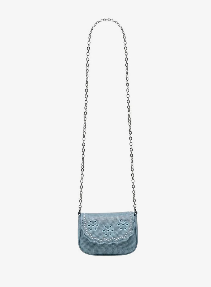 Little Missy Embroidered Crossbody Bag with Chain Strap