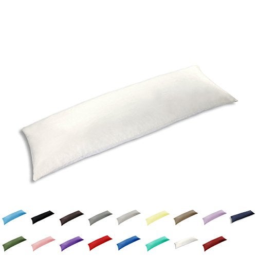 Gyulin 100 Cotton 300 Thread Count Envelope Style 46ft Body Pillow Cover Pillowcase Pillow Protector Cushion Cover Non Zippered Only Cover No Insert 20 x 54 51cm X 137cm White