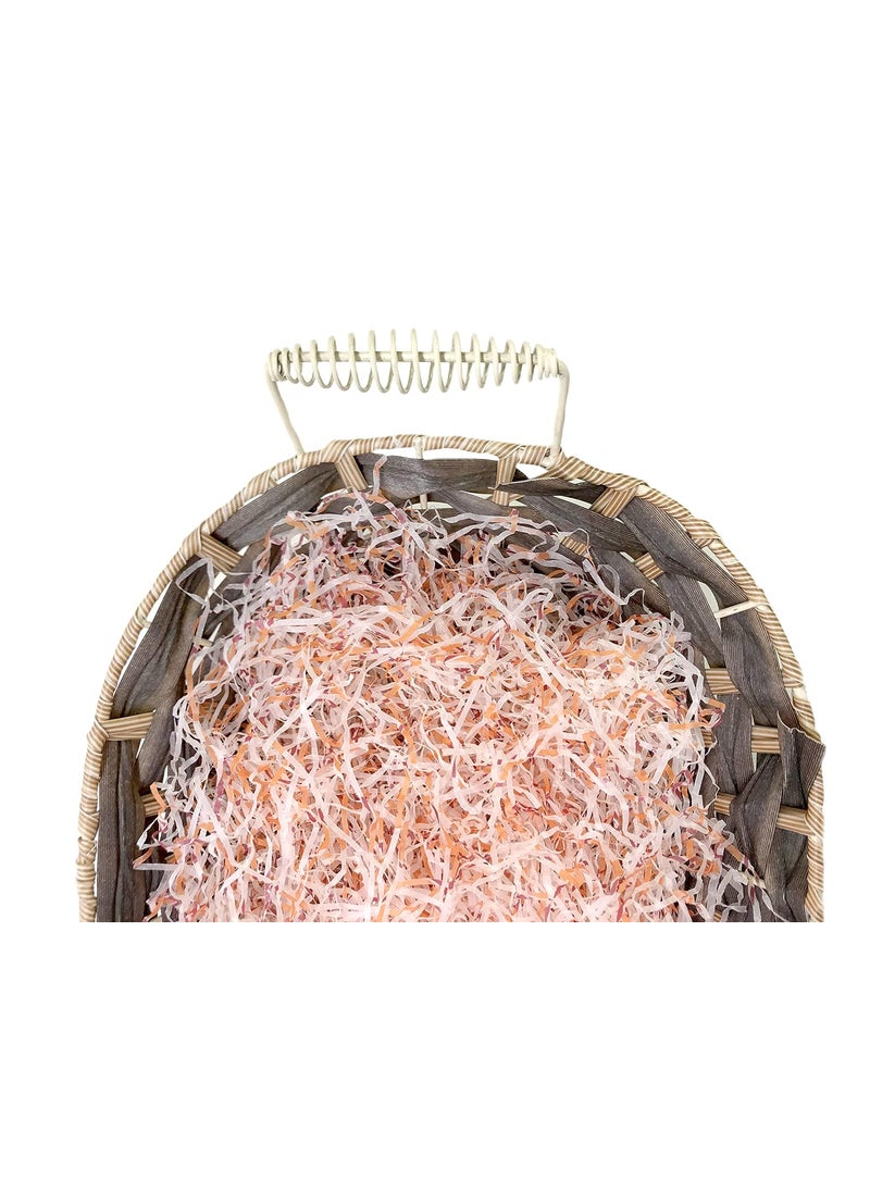ECO SARRAS Eco Sarras thin shredded paper crinkle paper grass strips gift tray decoration gift hamper decorations gift box fillers wedding birthday valentines day gift 2000 Grams 2 KG White and Orange  - Image 3