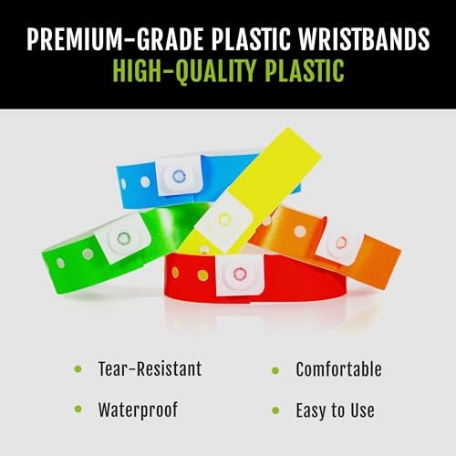 Wristco 500 WristCo Neon Yellow Plastic Wristbands for Events – Extended Wear, Secure Snap Prevents Reuse – Premium-Grade Bracelets for Hospital & Medical ID, Party & VIP Identification - Image 3