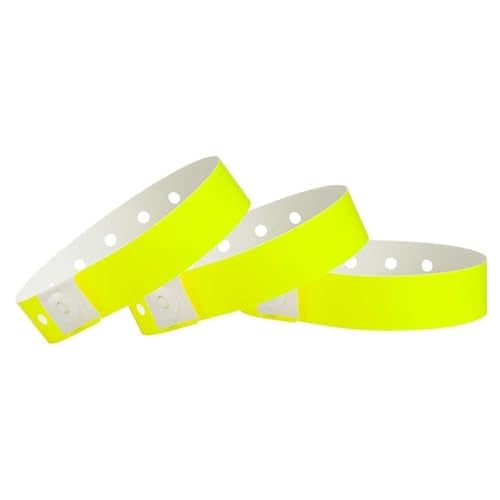 Wristco 500 WristCo Neon Yellow Plastic Wristbands for Events – Extended Wear, Secure Snap Prevents Reuse – Premium-Grade Bracelets for Hospital & Medical ID, Party & VIP Identification - Image 1