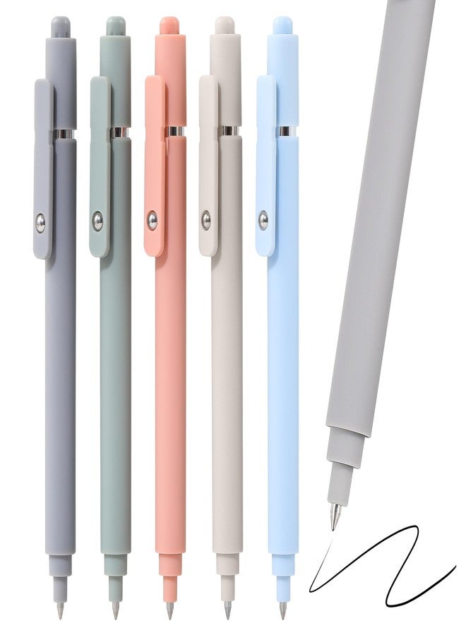 ريانسي أقلام جل RIANCY، حبر أسود 0.5 مم، أقلام حبر جاف سريعة الجفاف، أقلام قابلة للسحب برأس رفيع وكتابة سلسة، مجموعة هدايا أنيقة للرجال والنساء، مناسبة لتدوين اليوميات، لوازم مكتبية مدرسية، عبوة من 5 قطع - Image 1