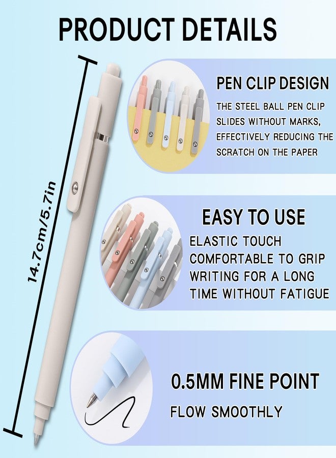 ريانسي أقلام جل RIANCY، حبر أسود 0.5 مم، أقلام حبر جاف سريعة الجفاف، أقلام قابلة للسحب برأس رفيع وكتابة سلسة، مجموعة هدايا أنيقة للرجال والنساء، مناسبة لتدوين اليوميات، لوازم مكتبية مدرسية، عبوة من 5 قطع - Image 3
