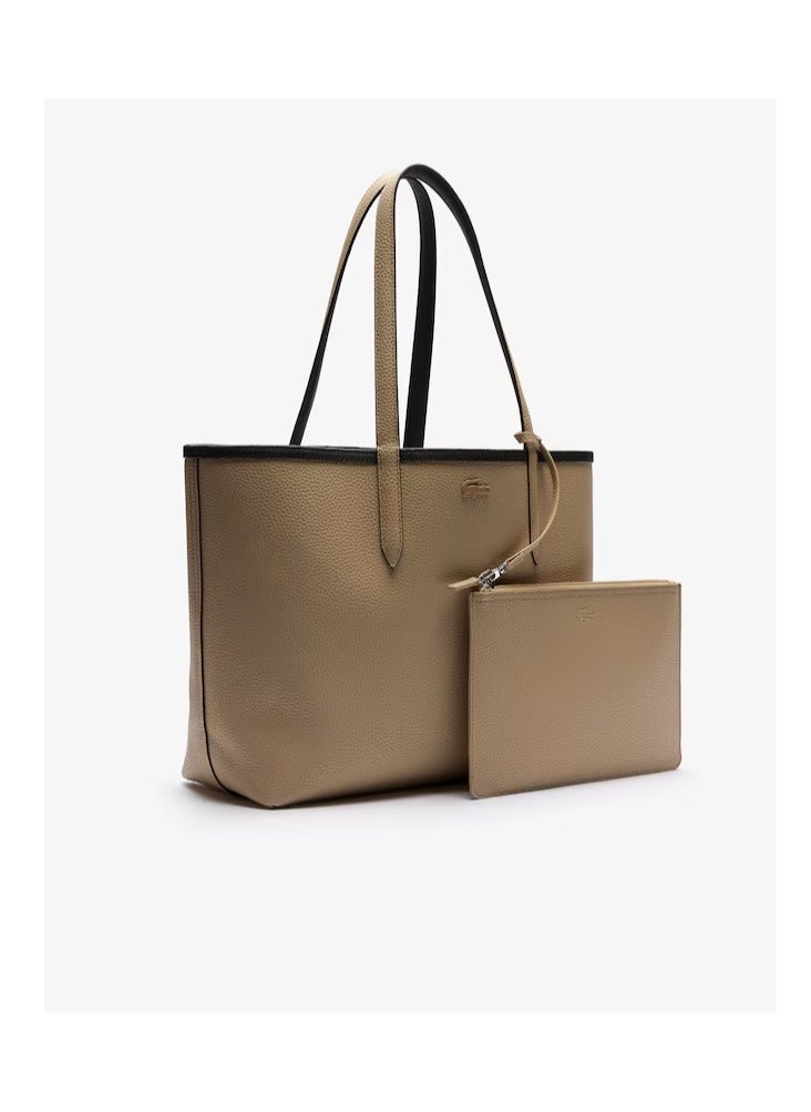 LACOSTE Lacoste Women's Double sided Two tone Large Capacity Handbag, Fashionable Multi functional, Black/Brown  - Image 5