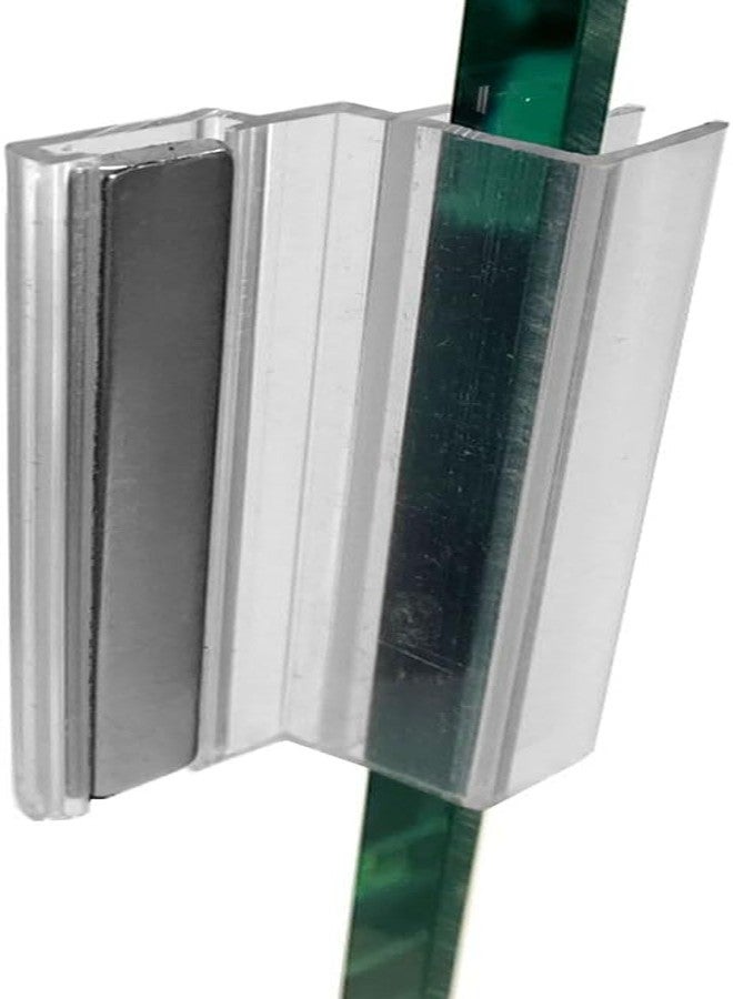 TechnologyLK Gordon Glass® Universal Clear Polycarbonate U-Channel with Stainless Steel Strike Plate for 3/16" and 1/4" Glass Shower Doors - Image 1