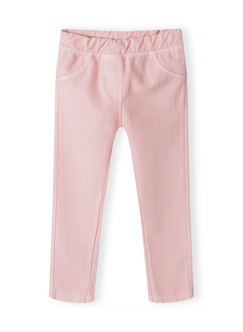 مينوتي بنطال جينز مطاطي ضيق للبنات الأطفال بخصر مريح وجيوب - Image 1