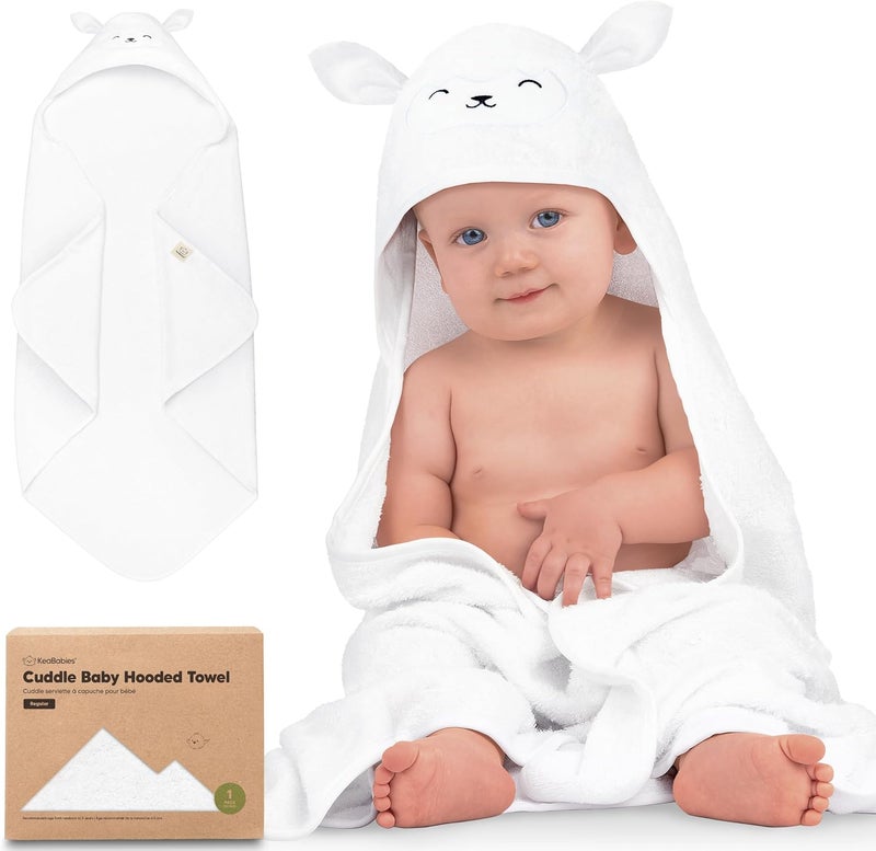 KeaBabies Baby Hooded Towel - Organic Bamboo Baby Bath Towels with Hood for Boys, Girls, Babies, Newborn Boys, Toddler (Lamb) - Image 1