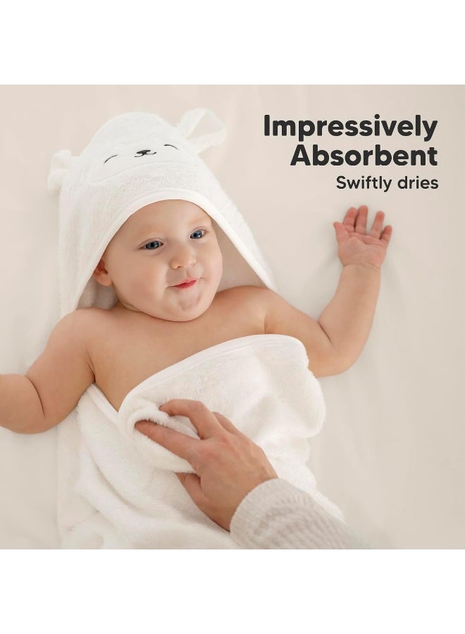 KeaBabies Baby Hooded Towel - Organic Bamboo Baby Bath Towels with Hood for Boys, Girls, Babies, Newborn Boys, Toddler (Lamb) - Image 5