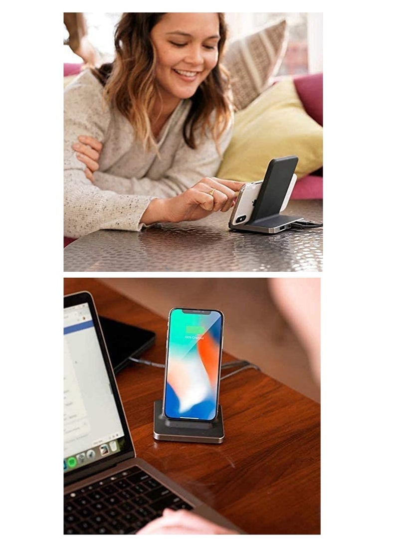 ubiolabs Wireless Charging Stand with Qi-Certified Fast Charging technology for iPhone and Samsung Galaxy WCB229C - Image 3