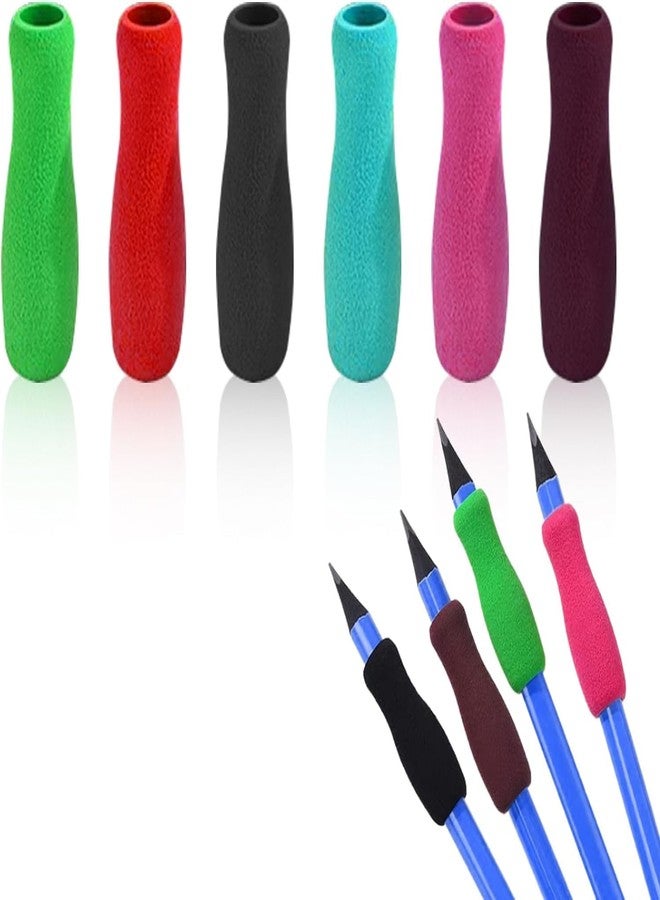 GANPUB 6Pcs Colour Special Supplies Foam Pencil Grips Soft Foam for Adults, Paint Brush Holder Ergonomic Open Slip Insert Pen Right Left-Handed Use for Handwriting, Drawing, Coloring Education and Crafts - Image 1