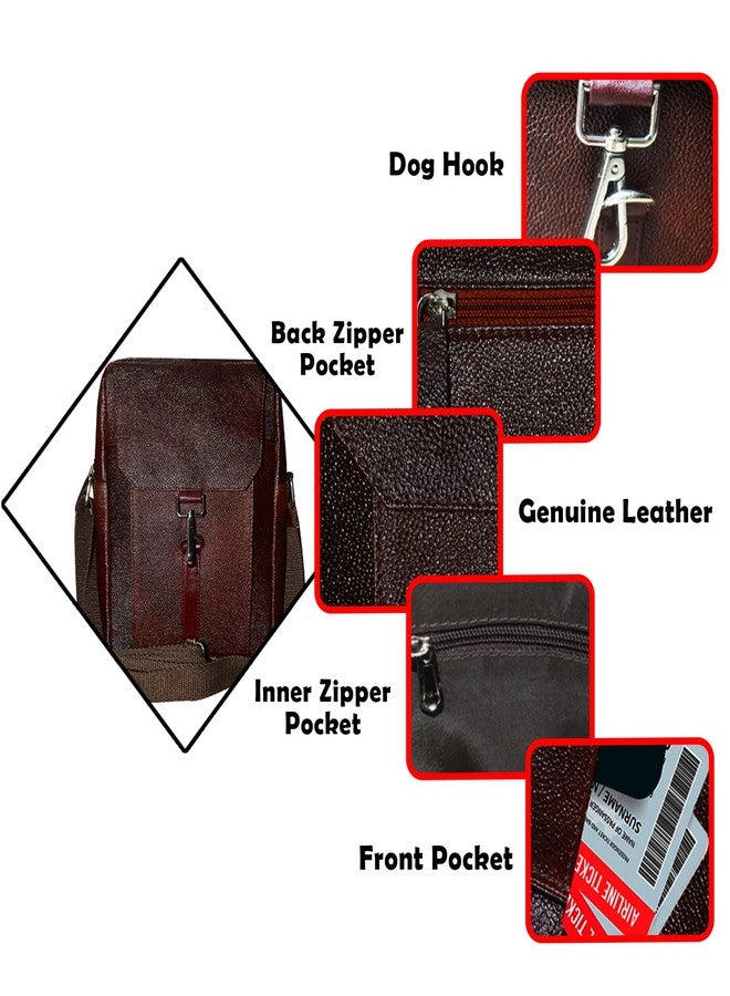 ABYS Genuine Leather Unisex Leather Bag||Cross Over Shoulder Messenger Bag (IN16CF) - Image 5