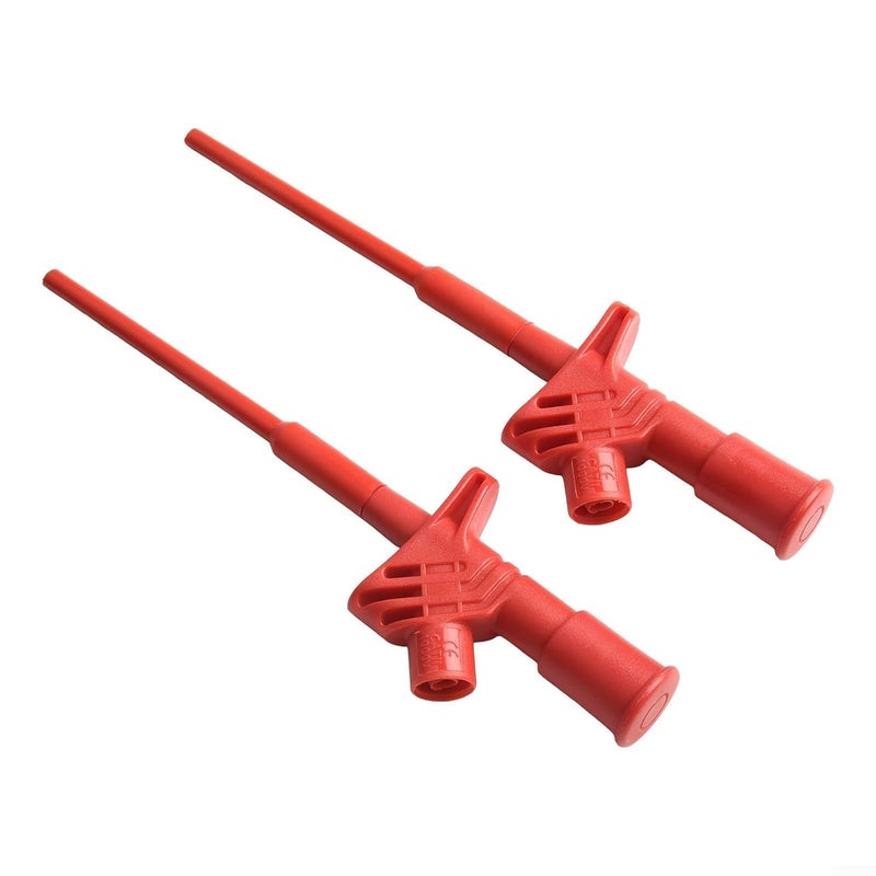 Red Insulated Multimeter Test Probes 10A 4mm Socket CAT III 1000V Double PVC Safe - Image 1