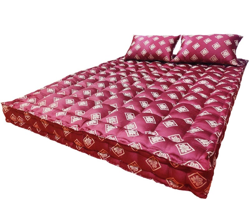 VG MATTRESS VG Mattress Organic Silk Cotton Kapok Ilavam Panju Queen Size Mattress 65 x 5 ft 78 x 60 x 6 Inches with 2 PillowsPanipat Cloth - Image 2
