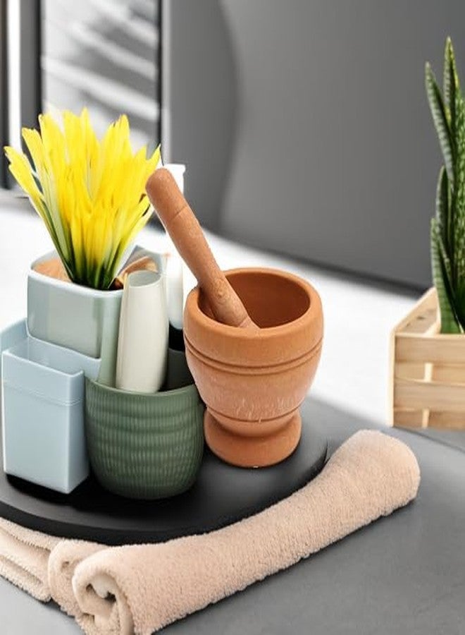 Raitron Resin Pestle & Mortar Set Garlic Herb Spice Mixing Grinder Crusher Kitchen Bowl Smashing Tools-Wood - Image 5