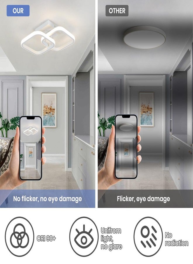 Desidiya ثريا ديزيديا العصرية ذات التصميم البسيط والقابلة للتعتيم بتقنية LED، 4 مصابيح مربعة كبيرة حديثة مثبتة على السقف مع إضاءة قابلة للتعديل، ثلاثة ألوان قابلة للتعتيم لغرفة النوم وغرفة المعيشة، إضاءة سقفية معلقة - Image 5