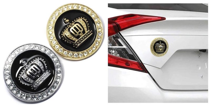 VRT King Crown Emblem Sticker for All Cars, Bikes, Metal (Big - 6.5 cm, Silver) - Image 2