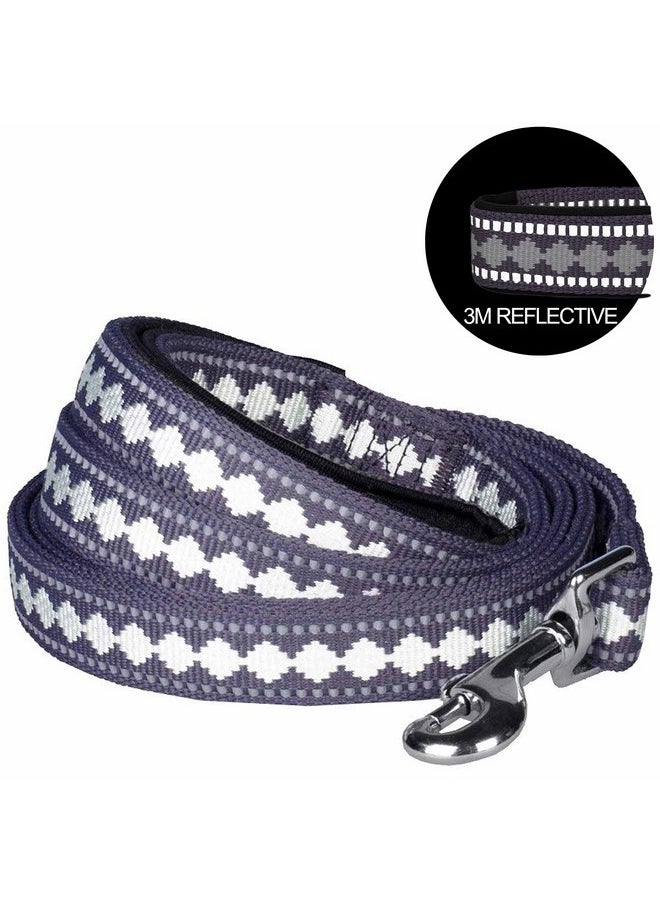 Blueberry Pet Blueberry Pet 3M Reflective Jacquard Dog Leash with Soft & Comfortable Handle, 4 ft x 1", Purple Grey, Large, Leashes for Dogs  - Image 2