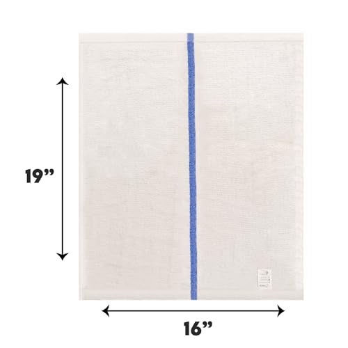 ZUPERIA Bar Mop Towels 12 Pack 16x19 100 Cotton High Absorbency Kitchen Towels Reusable Dish Cloths QuickDry Rags with Blue Stripe Ideal for Restaurants Cooks Bartenders Homes - Image 3