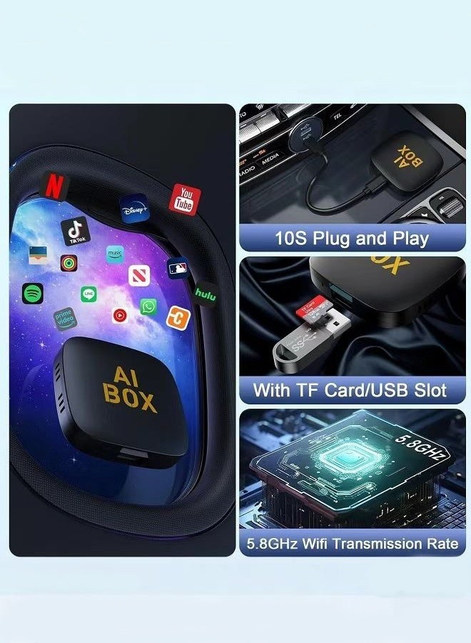CarPlay Adapter 4+64GB Wireless AI Box, Supports YouTube Netflix, Wireless CarPlay & Android Auto, Plug & Play CarPlay Dongle with Split Screen - Image 5