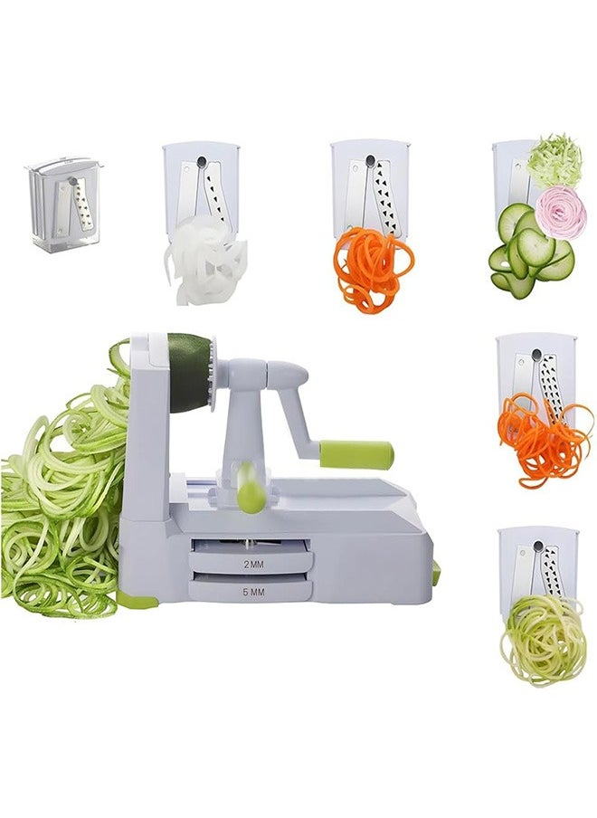 Garlo 5-Blade Vegetable Spiralizer: Strongest Spiral Slicer, Best Veggie Pasta Spaghetti Maker for Low Carb/Paleo/Gluten-Free/Vegan Meals, With Extra Blade Caddy  - Image 1