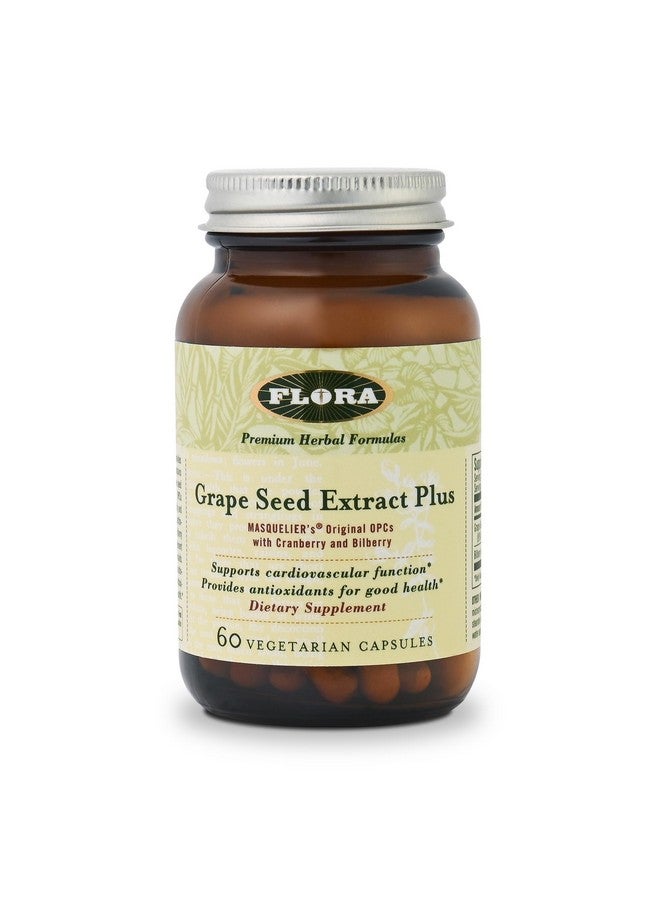 Flora - Grape Seed Extract Plus - Supports Immune & Cellular Health - Contains Bilberry Fruit Extract - Non-GMO & Vegan - 60 Vegetarian Capsules - Image 1
