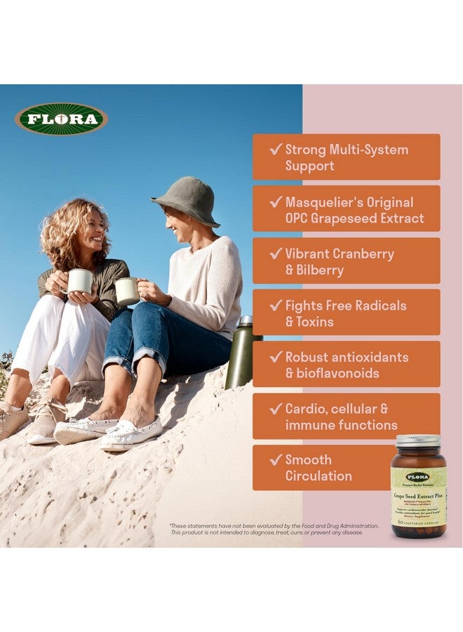 Flora - Grape Seed Extract Plus - Supports Immune & Cellular Health - Contains Bilberry Fruit Extract - Non-GMO & Vegan - 60 Vegetarian Capsules - Image 4