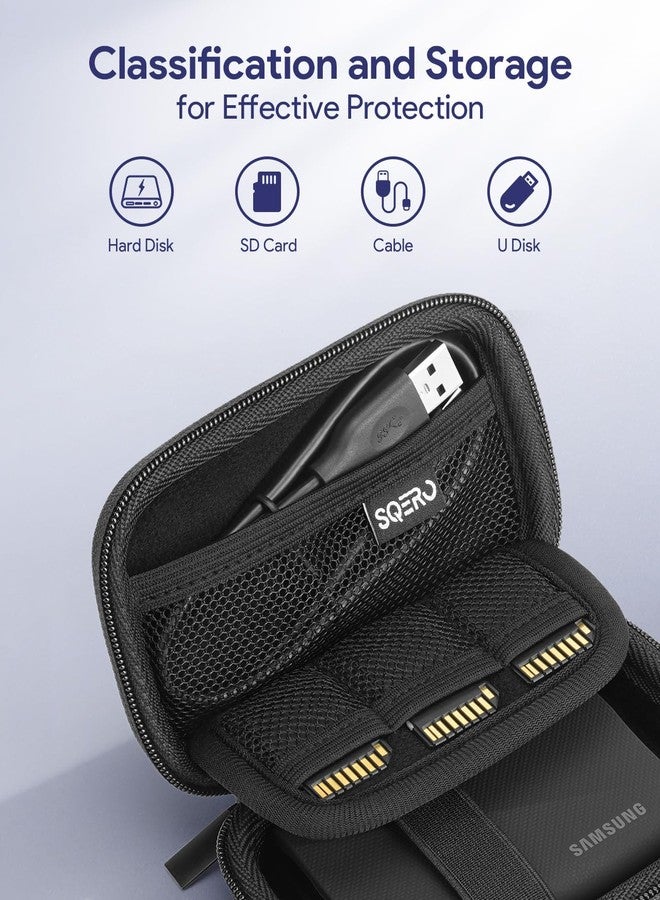 SQERO SSD Hard Case Compatible with Samsung T9/T7 Shield/T7 Portable SSD Drive USB 4TB,2TB,1TB, Portable Travel Carrying Storage Protective Cover Bag (Black) - Image 2