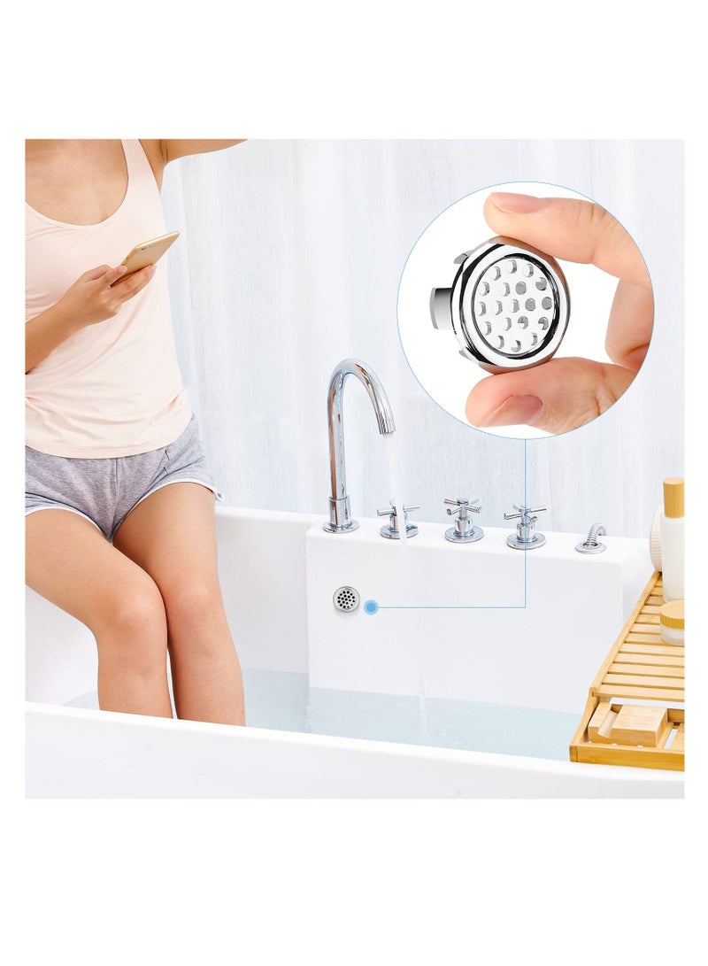 Sink Overflow Ring, Kitchen Bathroom Hole Round Cover Basin Trim Drain Cap Insert in Spares, 30mm Silver (4 Pieces Mesh-Type) - Image 5