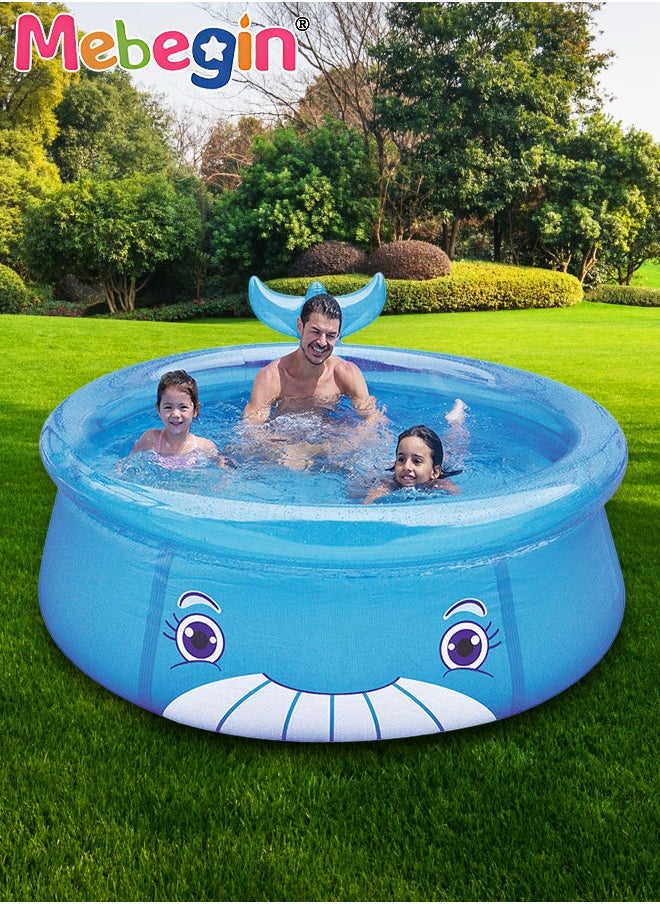 MEBEGIN - 175*62cm Whale Shape Inflatable Swimming Pool, Thickened Inflatable Lounge Pool Ball Pit, Cool Summer Swimming Pool Game, Suitatble for Family Use, Outdoor, Garden, Backyard and Summer Water Party - Image 1