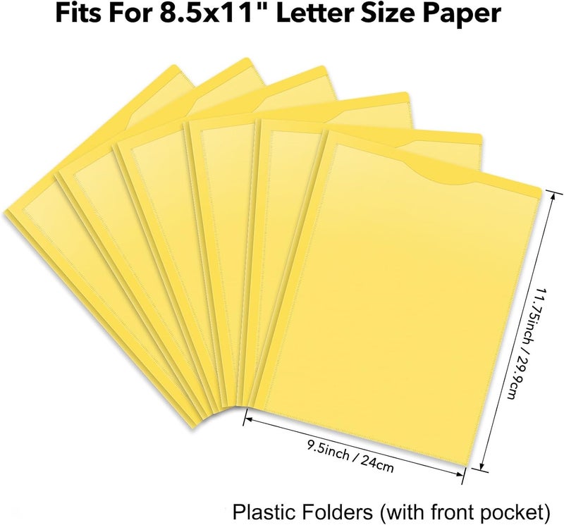 BAOFALI 12 Pack A4 Pocket Plastic Folder 2 Pockets and 3 Prongs 2 Card Slots, Durable, Tear-Resistant Heavy Duty Pocket Folders with Prongs, Colored Prong Folders for Schoolwork & Officer - Image 3