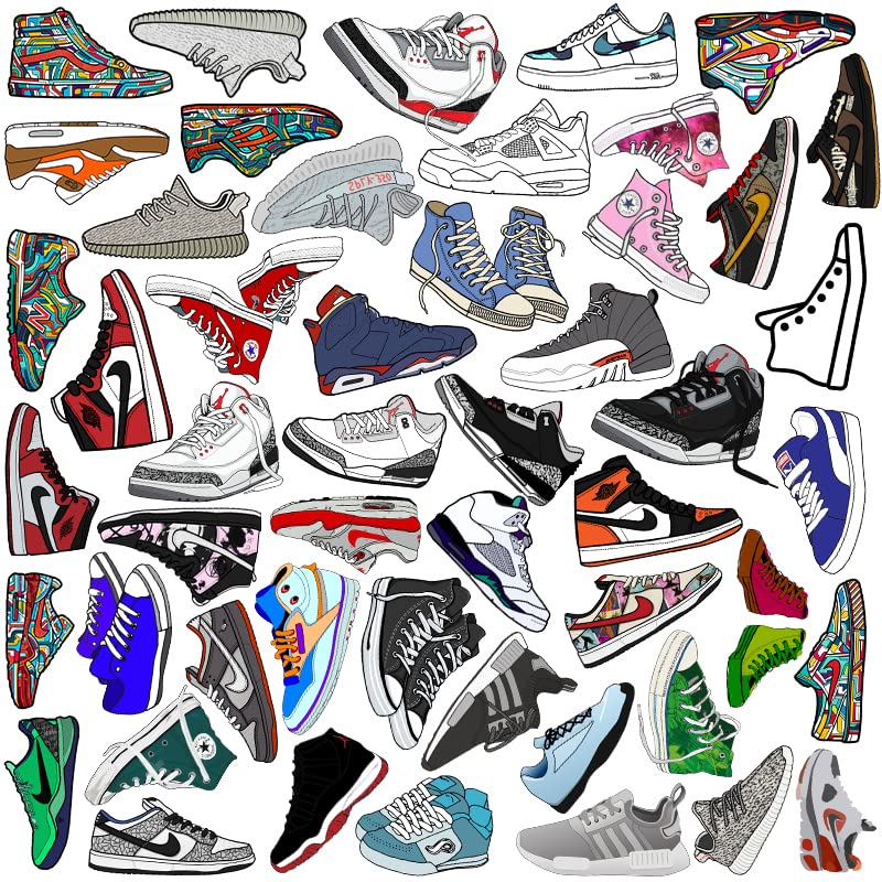 Ash  Roh Ash & Roh® 50Pcs Cute Animal Stickers,Vinyl Waterproof Stickers for Laptop,Bumper,Skateboard,Water Bottles,Computer,Phone, Cute Animal Stickers for Kids Teens (Shoe) - Image 1