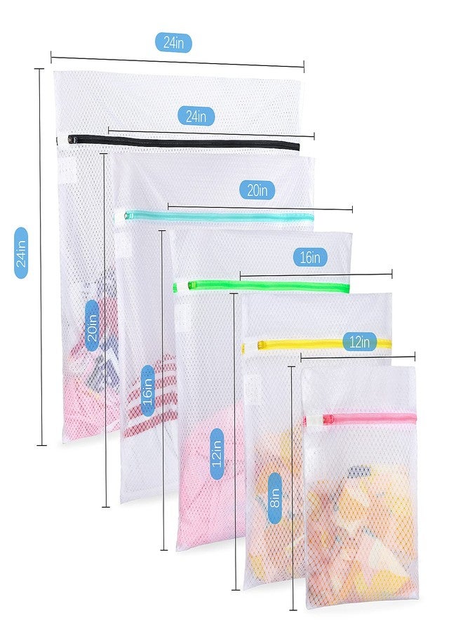 GOGOODA 5 Pack Mesh Laundry Bags, Delicates Washing Bags for Sweater Blouse Hosiery Bras Premium Wash Bags for Travel Storage Organization (5 Set) - Image 5