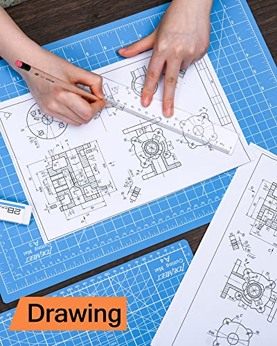 Idemeet Density-upgraded 9"x12" Self Healing Cutting Mat, Idemeet Rotary Sewing Mat for Crafts, 5-Ply Blade Table Protector Cut Board for Fabric Leather Cutting Quilting Modeling Hobby Project, A4, Blue - Image 5