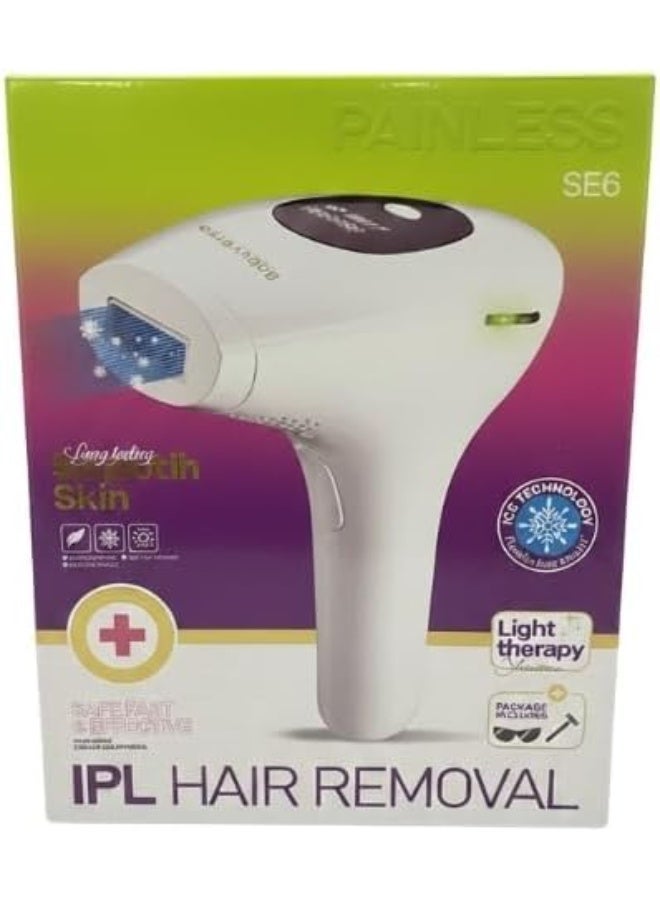 جهاز إزالة الشعر بالليزر  SE6 IPL – آلة إزالة الشعر الدائم للوجه والجسم مع شاشة LCD - Image 1