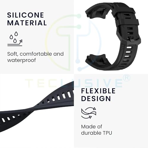 T TECLUSIVE حزام سيليكون ناعم T TECLUSIVE متوافق مع Amazfit T-Rex 3 | حزام سيليكون مطاطي قابل للتعديل مع أداة تركيب لـ T Rex 3 (أخضر) - Image 3