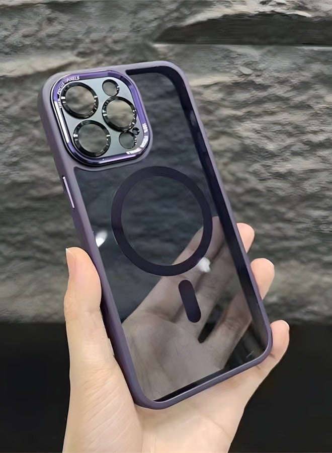 Premium Shockproof MagSafe Case for iPhone 16 Pro Max with Metal Camera Frame Lens Protector – Stylish Matte Magnetic Mobile Cover for Men, Women & Youth – Anti-Fingerprint, Camera Protection, Drop Resistant (Purple) - Image 5